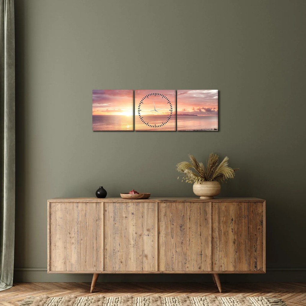Tablou - Panorama mării (cu ceas) (90x30 cm)
