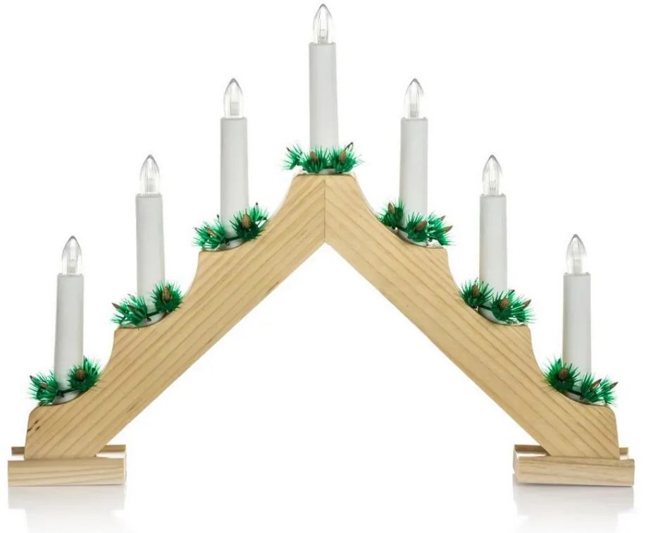 Sfeșnic LED de Crăciun Retlux 7xLED/2,6W/230V lemn