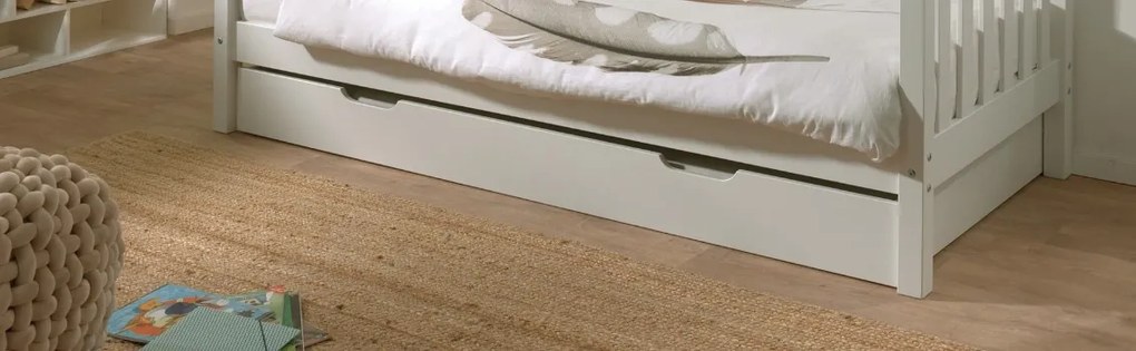 Sertar Pat Fritz 90x200 cm, pentru Copii, Alb – Vipack