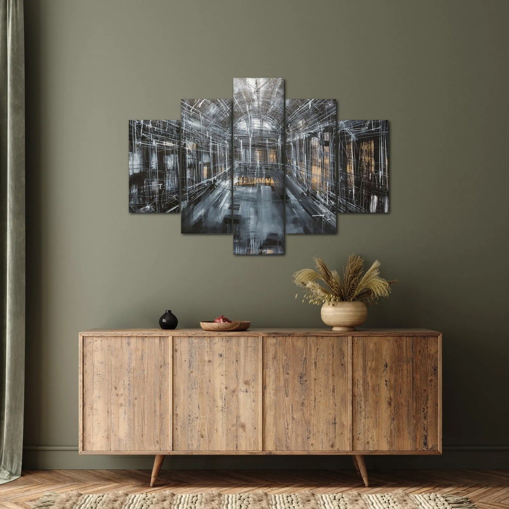 Tablou cu u interiorul clădirii vechi (150x105 cm)