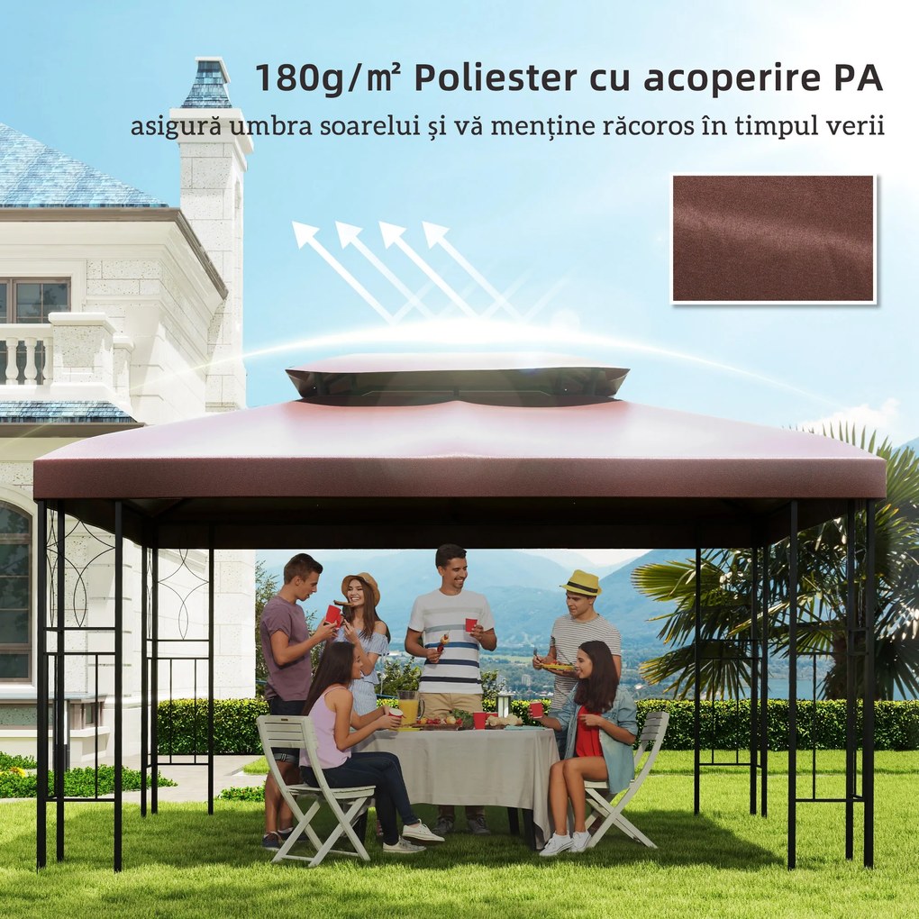 Acoperiș de Schimb Outsunny pentru Foisor, Impermeabil Dublu strat 3x4m | Aosom Romania