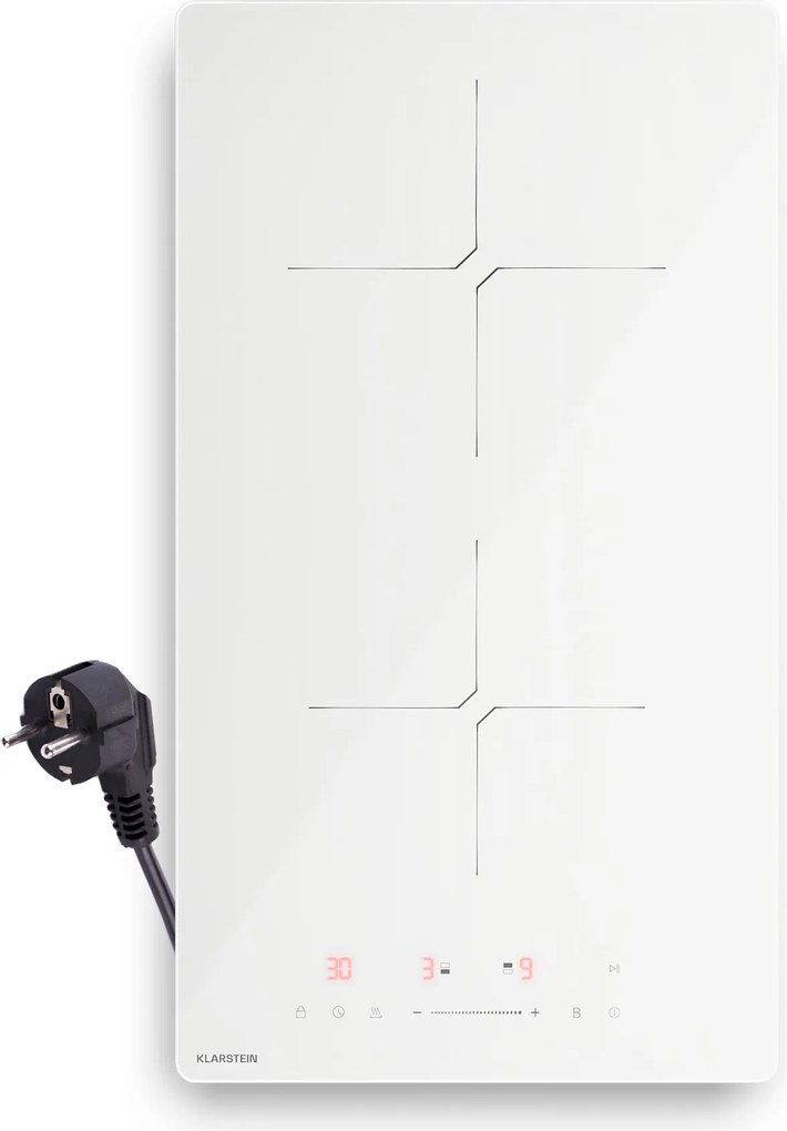 Klarstein Plită cu inducție PowerGlide | Modernă, compactă și puternică | 2 zone de gătit | 3500 W | 30 cm