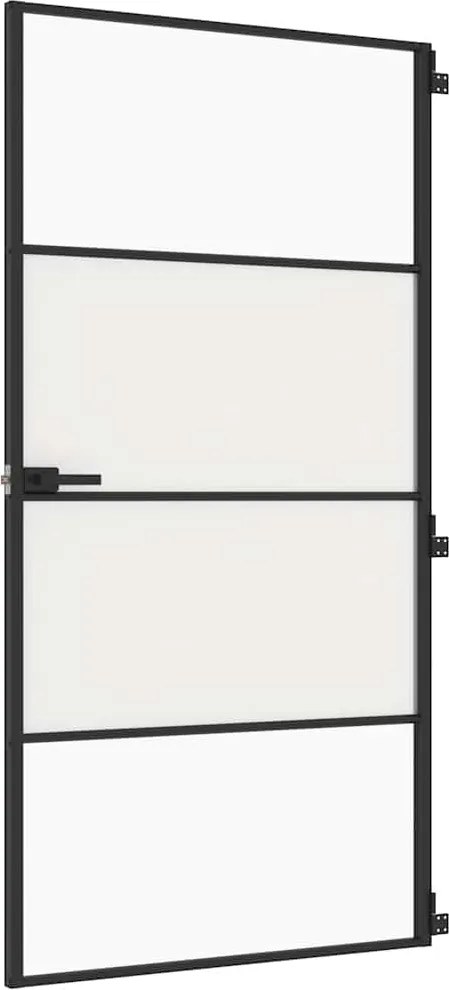vidaXL Ușă interior negru 102,5x201,5 cm sticlă securiz./aluminiu slim