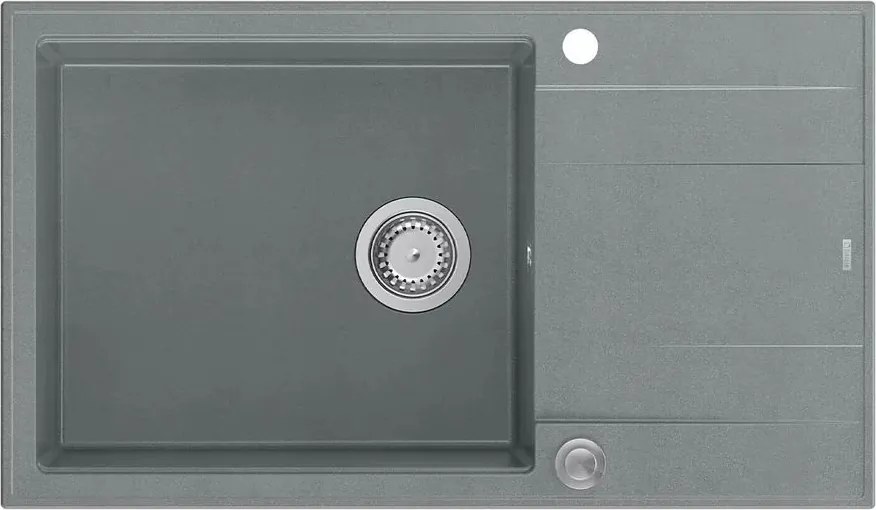 Chiuveta compozit incastrata Quadron Unique Evan 136 XL gri - inox 86x50 cm