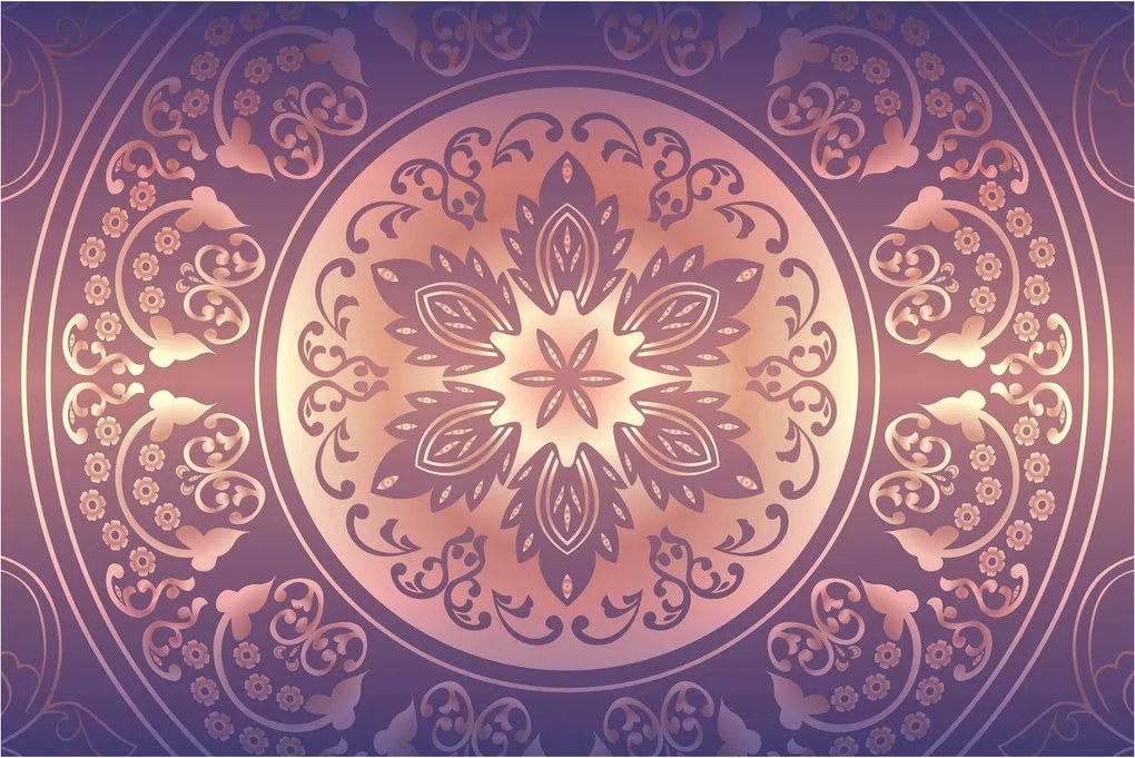 Tablou - Mandala pe gradient violet (90x60 cm)