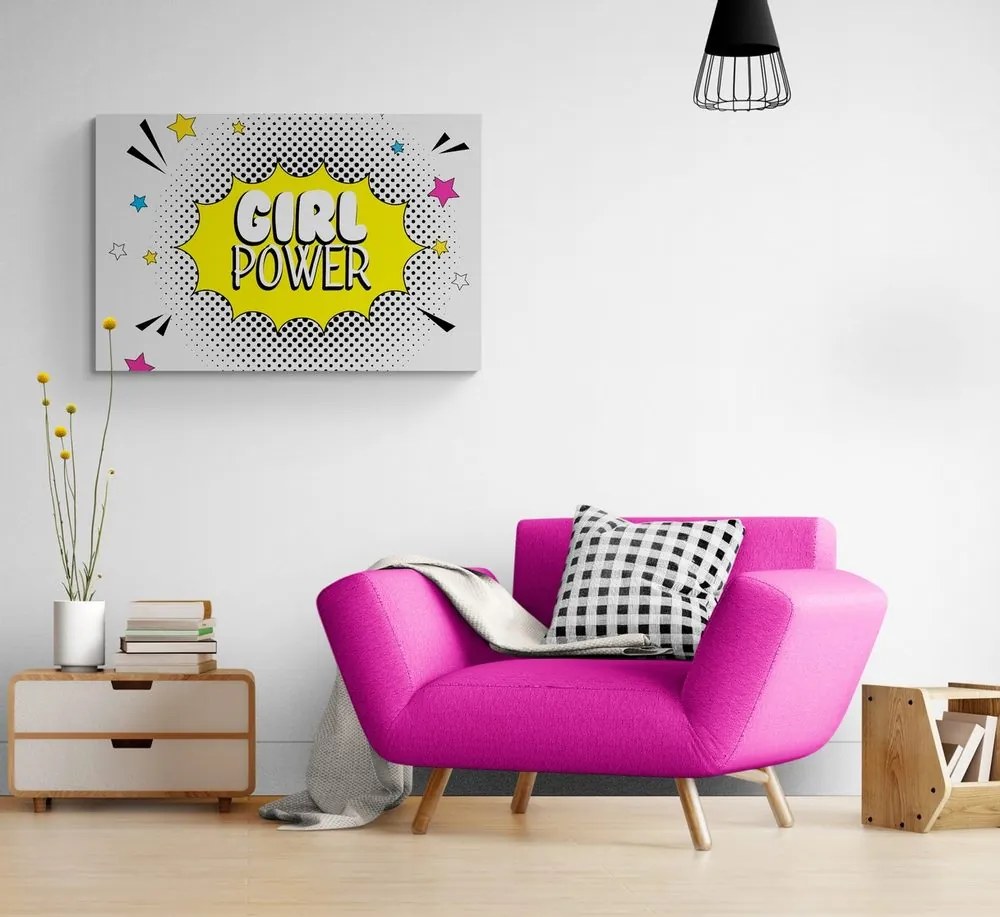 Tablou cu inscripție pop art - GIRL POWER