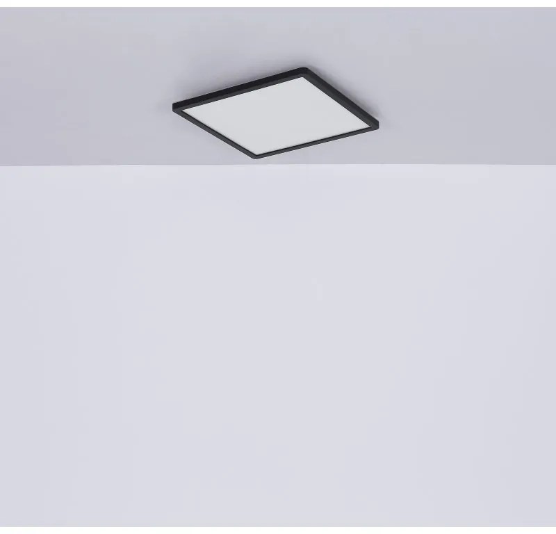 Plafoniera LED design slim Sapana negru 42x42cm