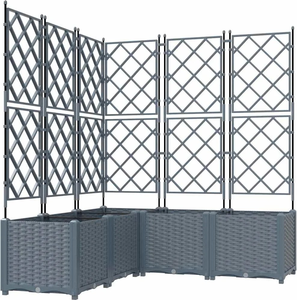 vidaXL Vază pentru Grădină 5 pcs Gri Deschis 120 x 120 x 143 cm Oțel