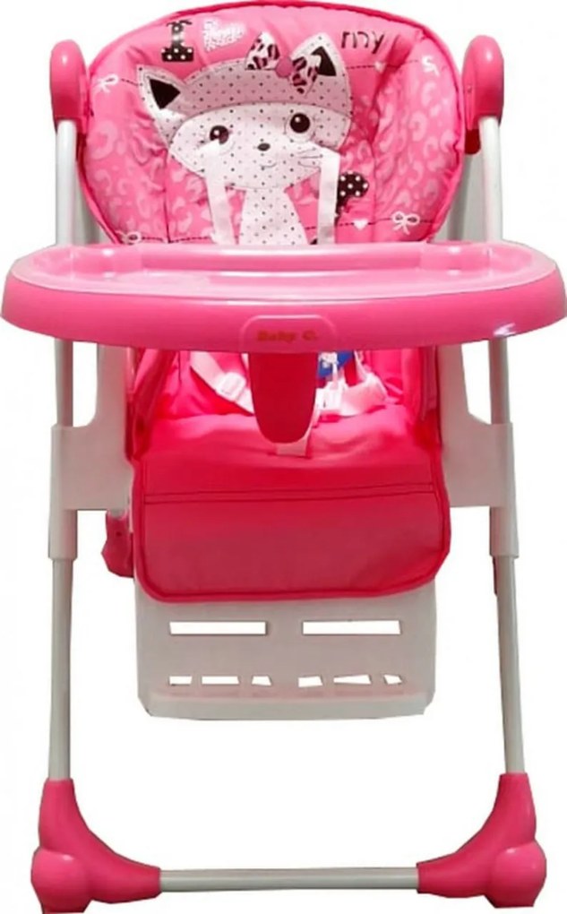 Scaun de masa pentru copii si bebe Baby Care™ CC reglabil in 3 trepte, Pliabil, Centura de siguranta, Sezut comfortabil, Masuta detasabila, Pozitie