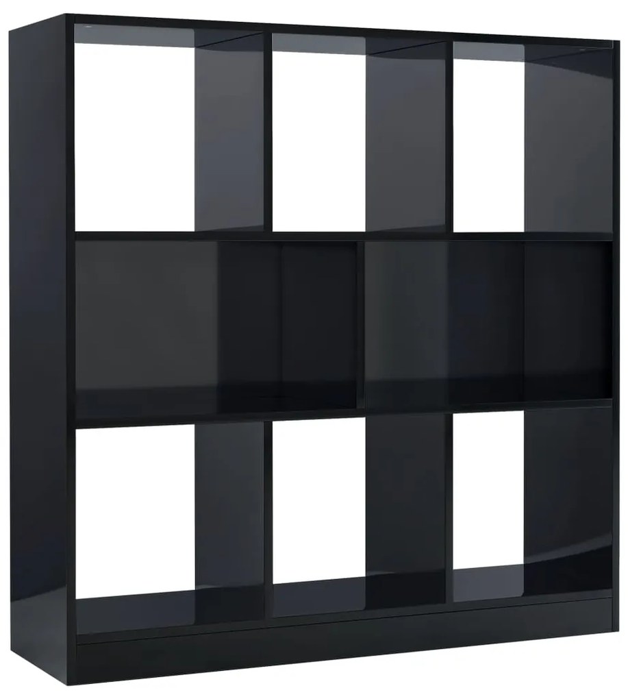 800178 vidaXL Bibliotecă, negru extralucios, 97,5x29,5x100 cm, PAL