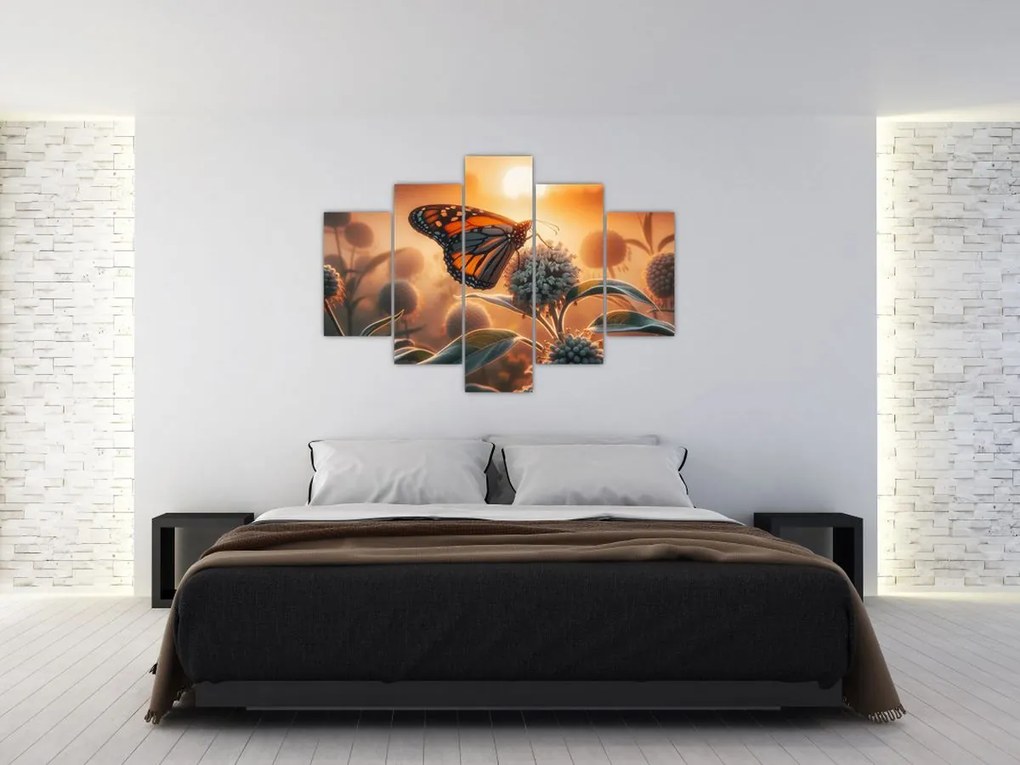 Tablou – Fluture în soare apunând (150x105 cm)