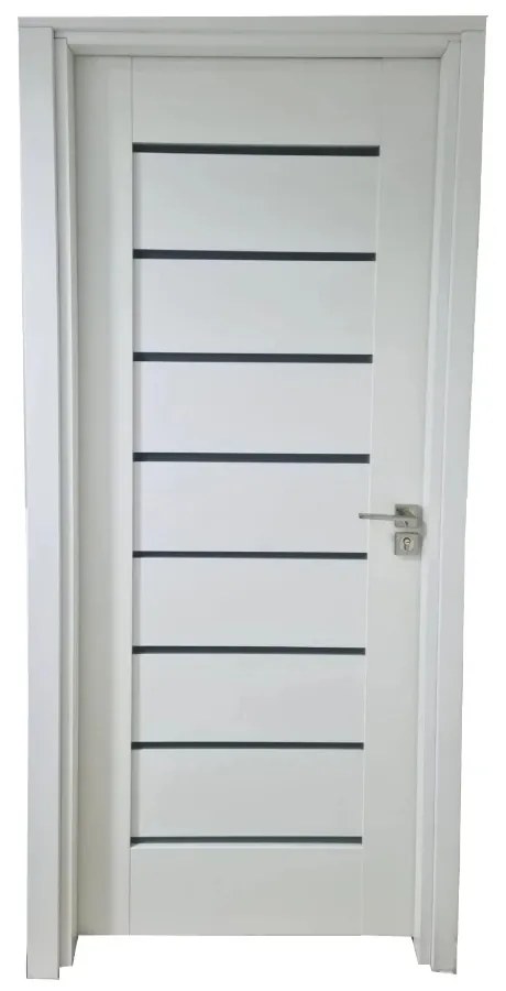 Usa Interior din MDF Novo Doors ND11 LUX PREMIUM, Cadru din Lemn Masiv, KIT COMPLET, Toc Reglabil de 10 CM INCLUS, Plinta pe Ambele Parti (Culoare: