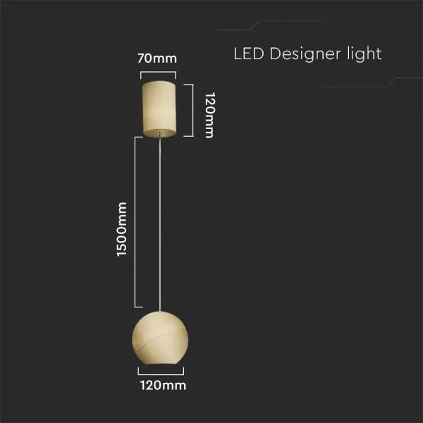 Lustră LED pe cablu LED/8,5W/230V 3000K auriu