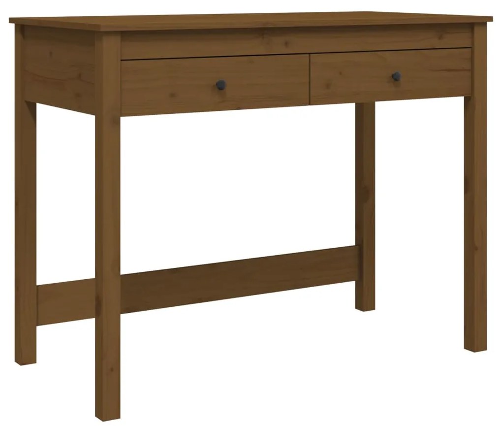 824646 vidaXL Birou cu sertare, maro miere, 100x50x78 cm, lemn masiv de pin