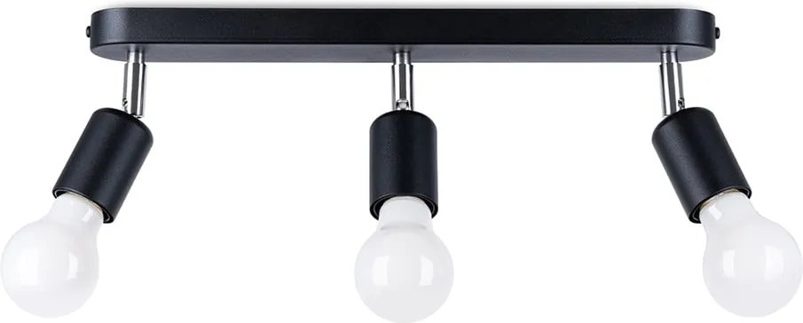 Plafonieră neagră din metal ø 6 cm Brando – Sollux