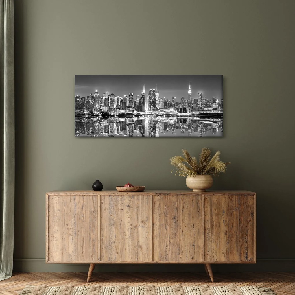 Tablou - New York, alb-negru (120x50 cm)