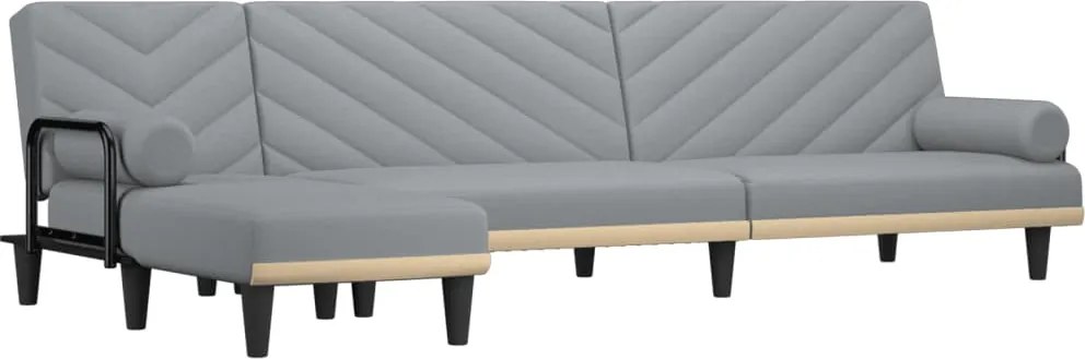 vidaXL Canapea extensibilă în formă de L gri 260x140x70 cm textil