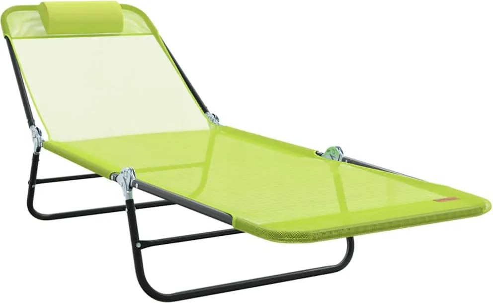 vidaXL Șezlong pliabil Verde 182 x 55 x 85,5 cm Textilenă