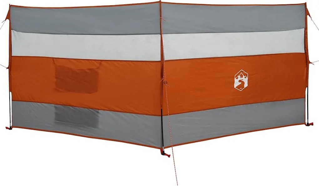 vidaXL Paravan de camping, gri/portocaliu, 340x130 cm, impermeabil