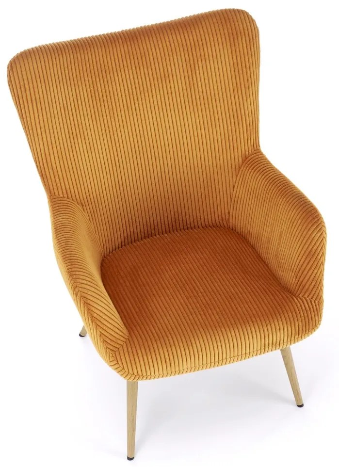 Fotoliu Amaro velvet mustariu H97 cm