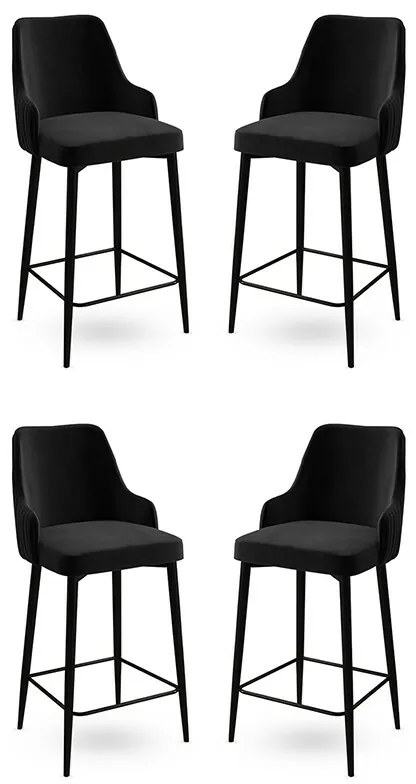 Set de scaune de bar Enox Black, 4 buc.
