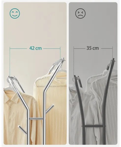 Cuier mobil LINEA, argintiu