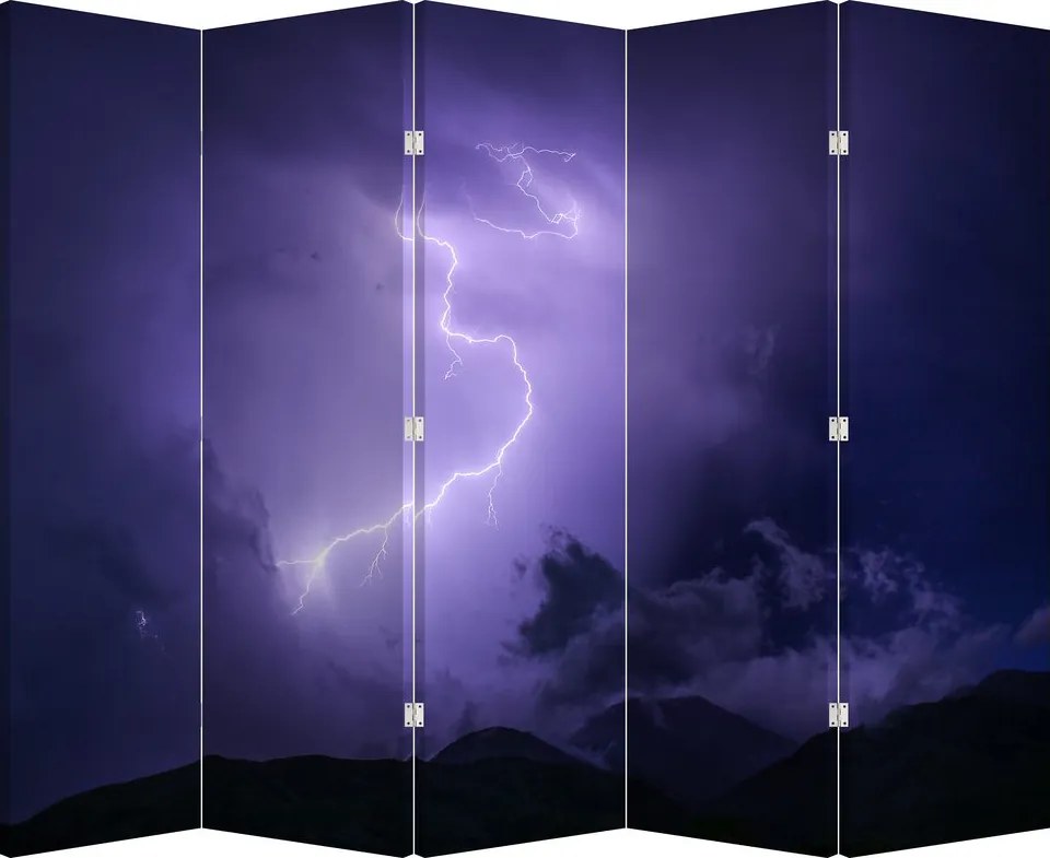 Paravan - Cerul violet - fulger (210x170 cm)