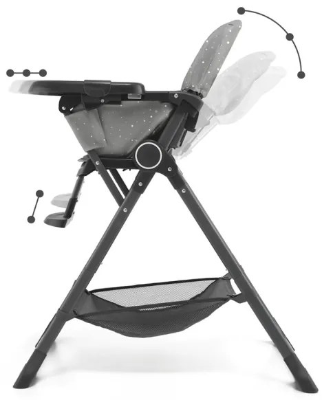 Scaun de masă pentru copii KINDERKRAFT FOLDEE gri