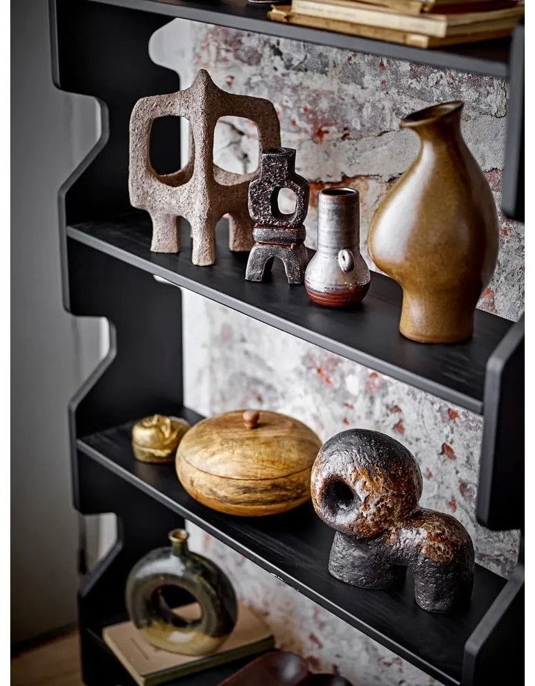 Bibliotecă neagră din lemn de pin 84x140x20 cm Savoya – Bloomingville