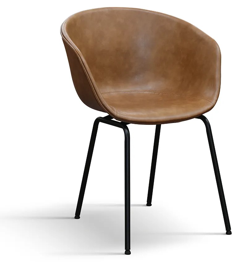 SET 4 Scaune Ciprus, piele ecologica ,structura metalica - GRI ANTRACIT