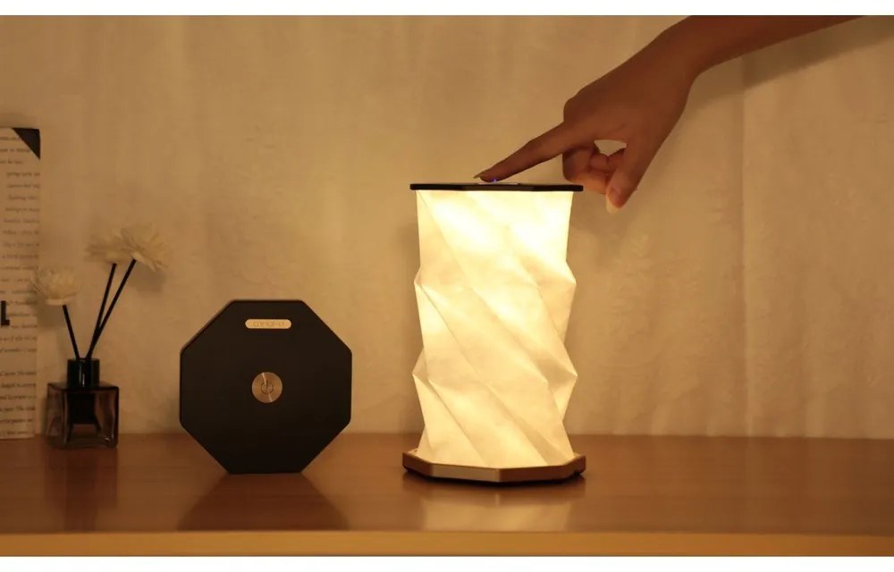 Decorațiune luminoasă neagră cu USB ø 12 cm Twist Hexagon – Gingko