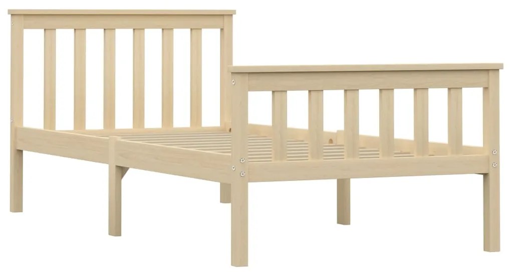 283220 vidaXL Cadru de pat, lemn deschis, 90 x 200 cm, lemn masiv de pin