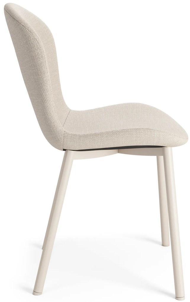 MAZZONI EXPORT FIORA Bej (material Basel 24)/cadru bej - SCAUN MODERN TAPIȚAT PENTRU SALON/SUFRAGERIE LOFT