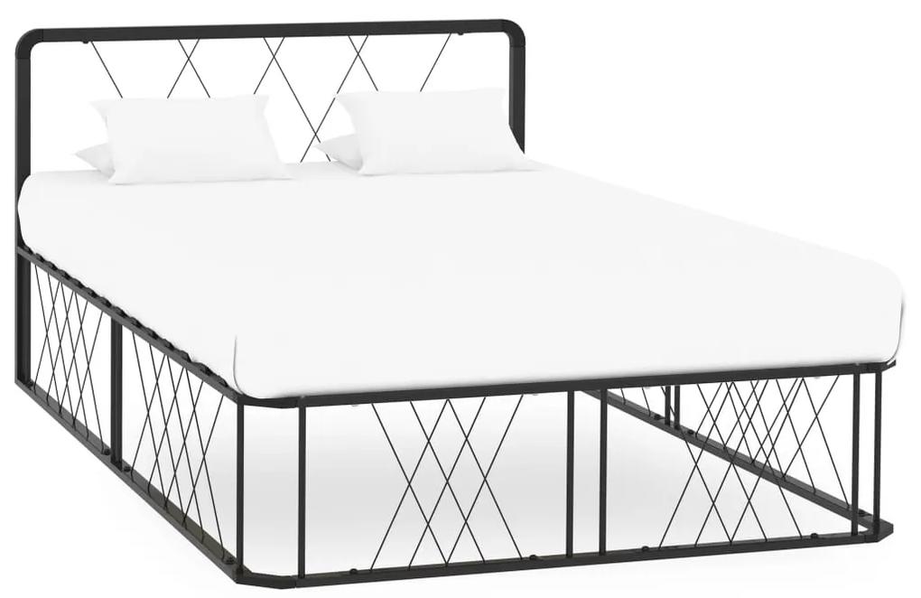 284589 vidaXL Cadru de pat, negru, 120 x 200 cm, metal