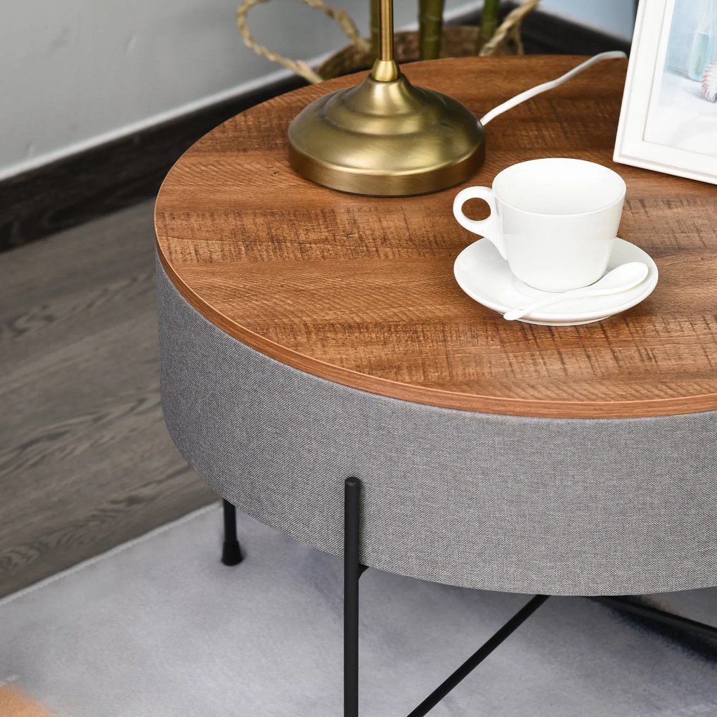 HOMCOM masuta cafea, rotunda, stil industrial, Ф60 x 40cm | AOSOM RO