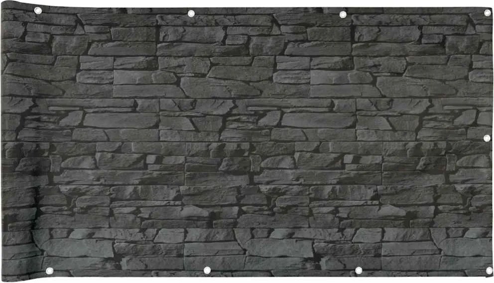 vidaXL Paravan de balcon cu aspect de piatră, gri, 600x120 cm, PVC