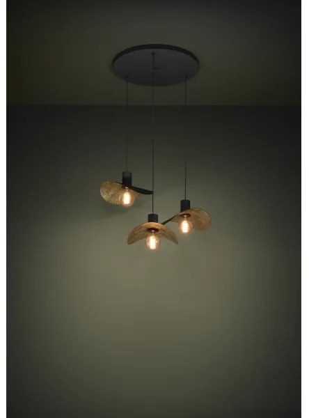 Lustră pe cablu Eglo 390395 SACEDA 3xE27/40W/230V negru/auriu