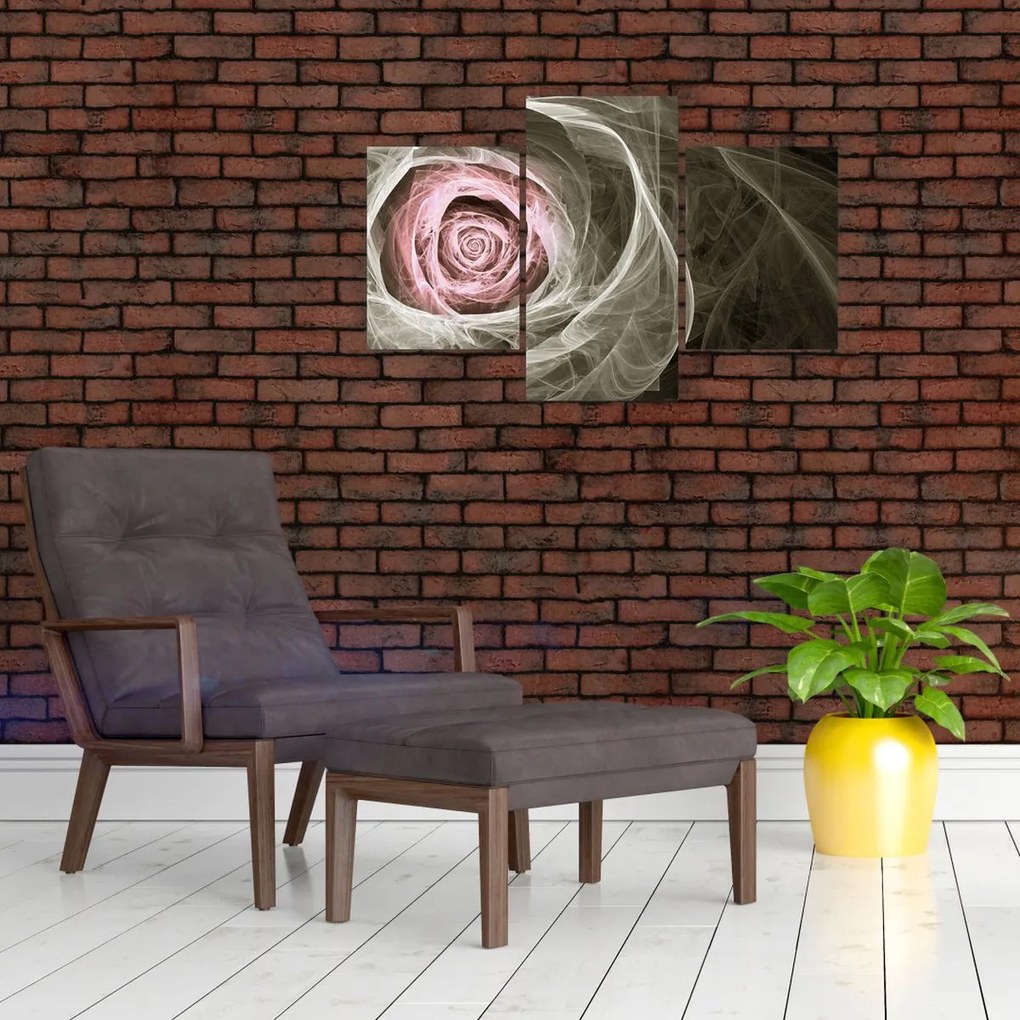 Tablou - Abstract trandafir roz deschis roz (90x60 cm)