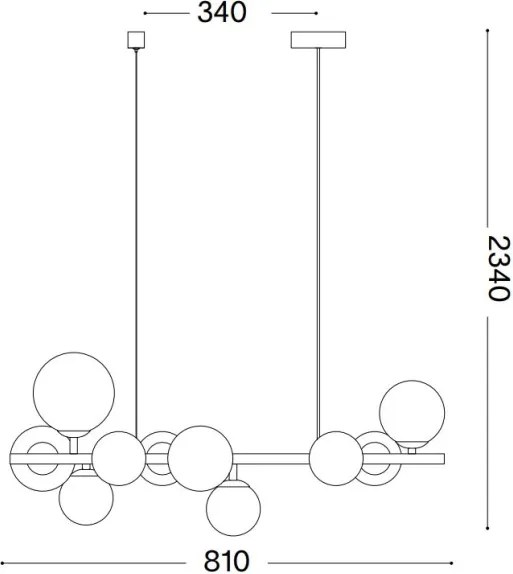 Lustră LED pe cablu Ideal Lux PERLAGE 10xG9/3W/230V auriu/alb