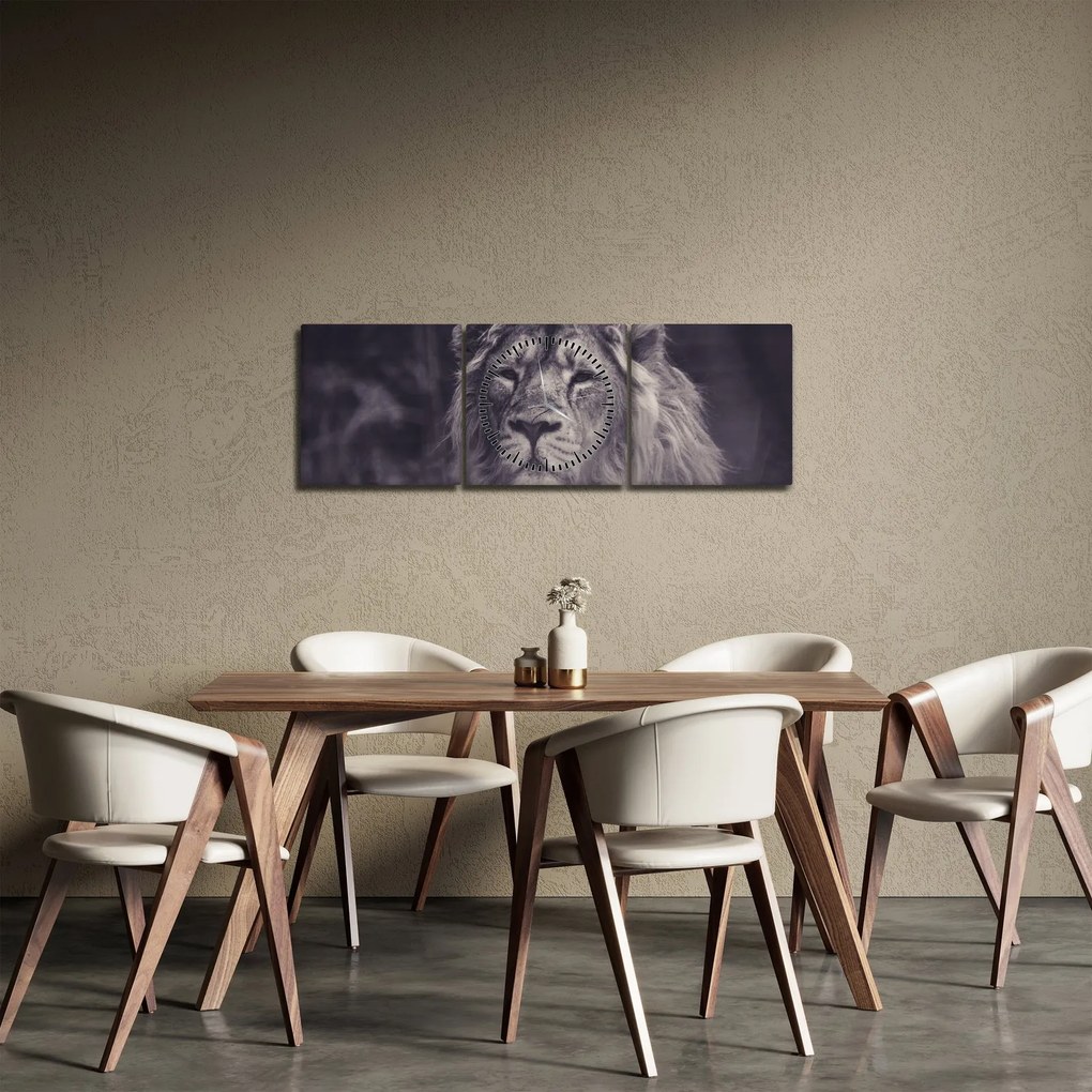 Tablou cu leu (cu ceas) (90x30 cm)