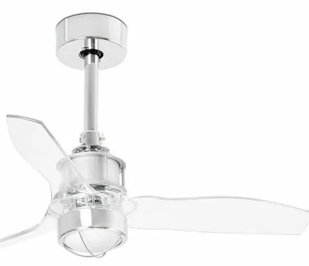 Lustra cu Ventilator si telecomanda JUST FAN XS LED crom/transparent