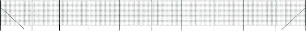vidaXL Gard plasă de sârmă, verde, 2x25 m, oțel galvanizat