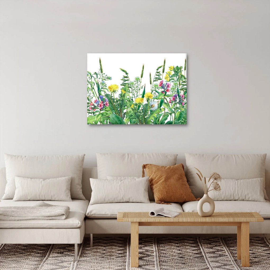 Tablou - Flori de pajiște pictate (70x50 cm)