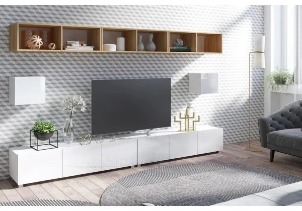 Poliță de perete PAVO 32,5x50 cm, stejar auriu