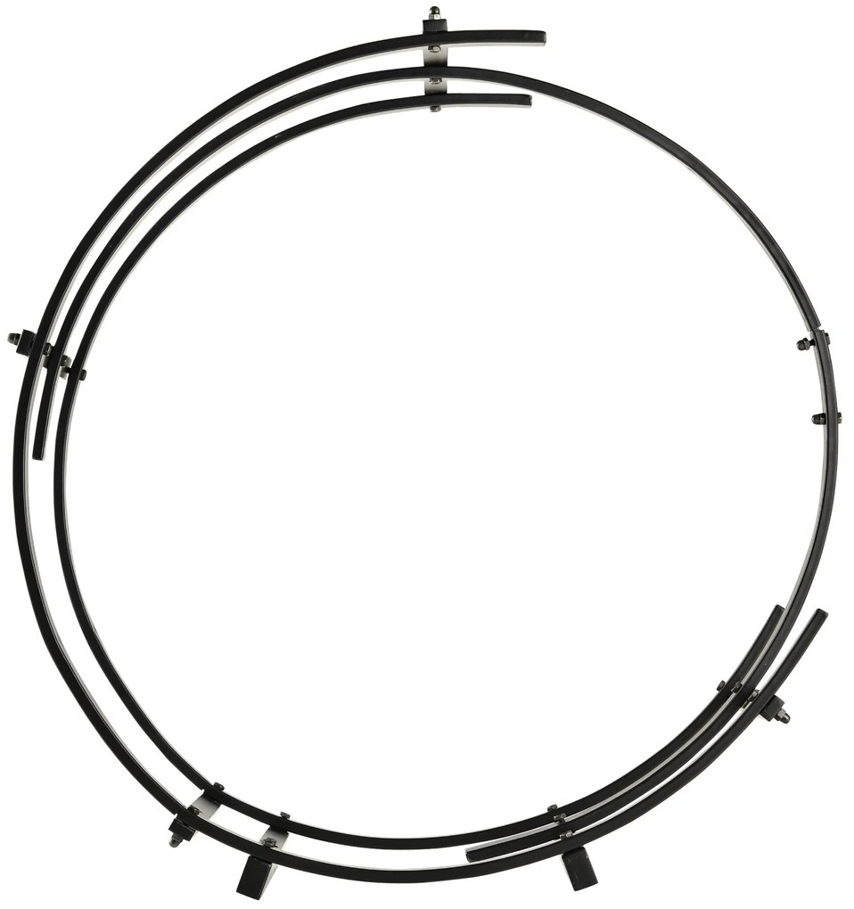 Outsunny Suport pentru lemne de foc Suport lemne in forma de inel Greutate maxima 50kg negru, 71x32x73cm