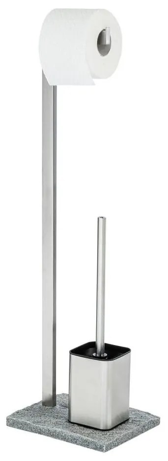 WENKO 20604100 - Perie WC GRANIT, 23x73,5 cm, inox/satinat/gri