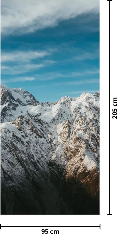 Fototapet pentru ușă - Creste montane înzăpezite (95x205cm)