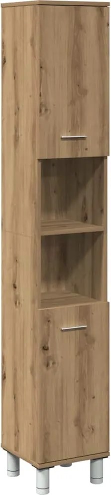 vidaXL Dulap de baie, stejar artizanal, 30x30x179 cm, lemn prelucrat