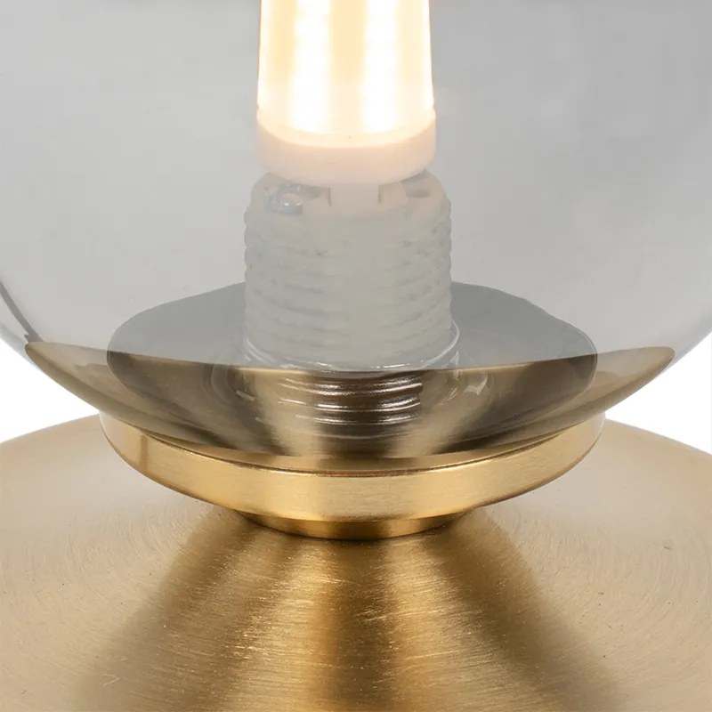 Lampă de masă modernă aurie cu sticlă fum - Atena