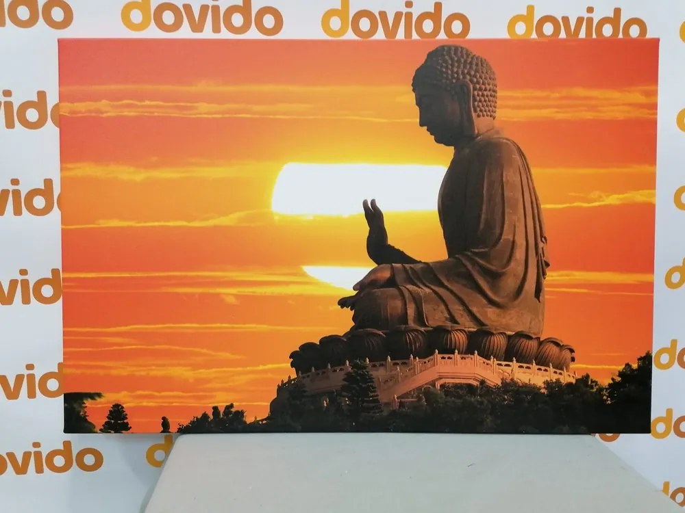 Tablou statuia lui Budha la apus de soare